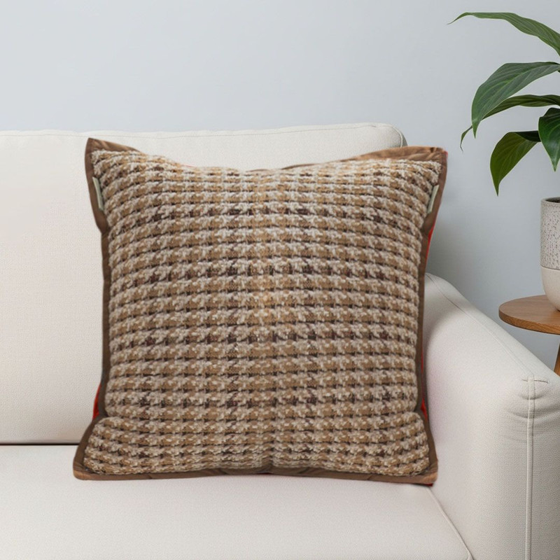 SOGA 45cm Cozy Woven Brown Pillowcase 0