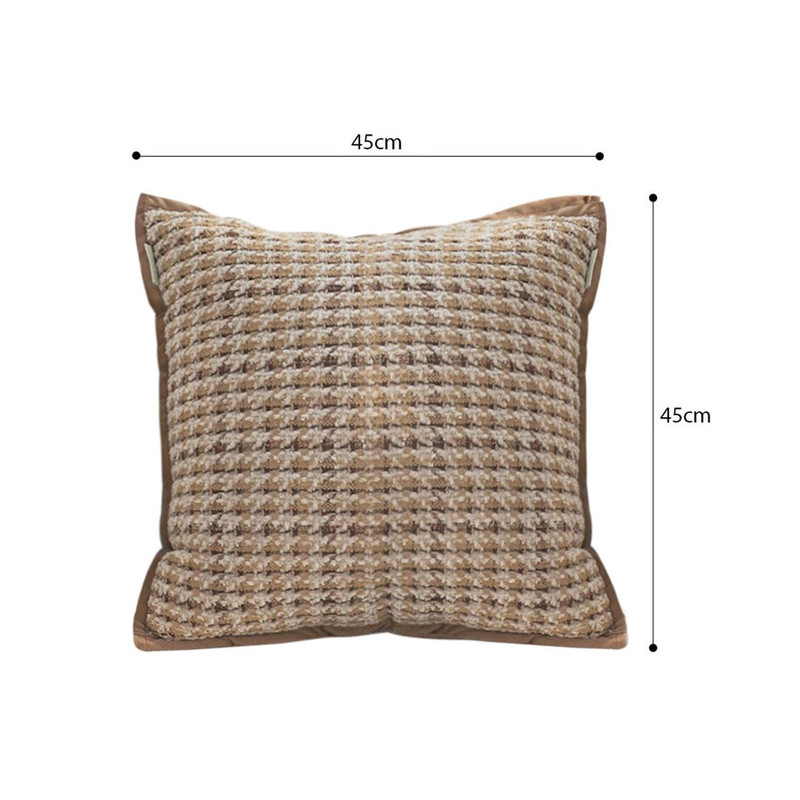 SOGA 45cm Cozy Woven Brown Pillowcase 4