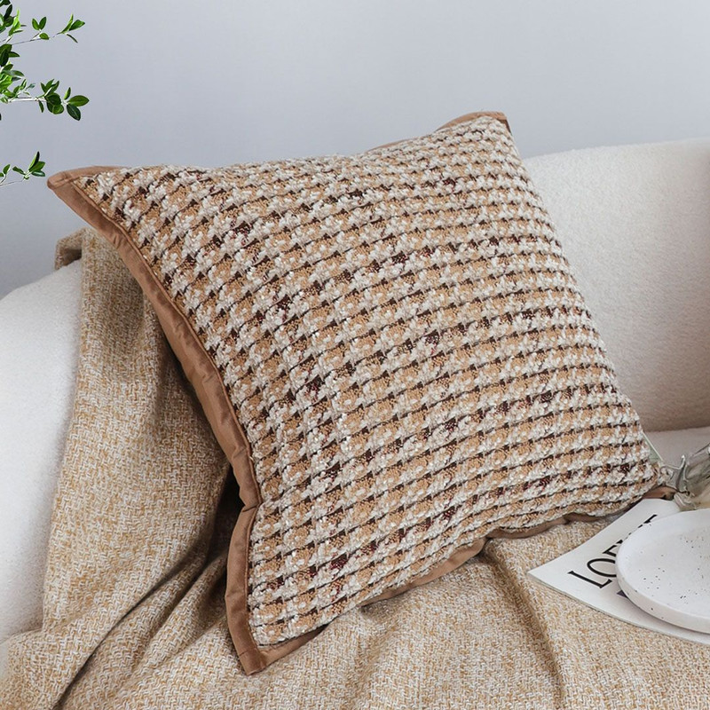 SOGA 45cm Cozy Woven Brown Pillowcase 5