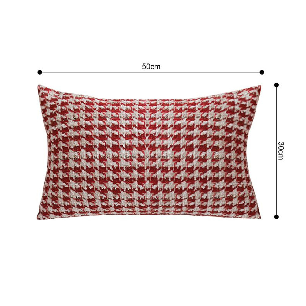 SOGA 30x50cm Cozy Textured Red White Pillowcase 4