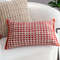 SOGA 30x50cm Cozy Textured Red White Pillowcase 5
