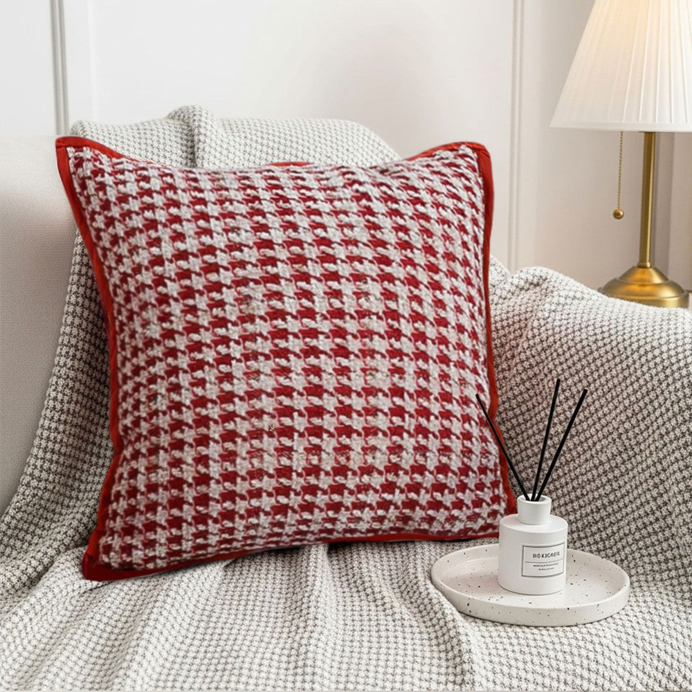 SOGA 45cm Cozy Chic Houndstooth Pillowcase 3