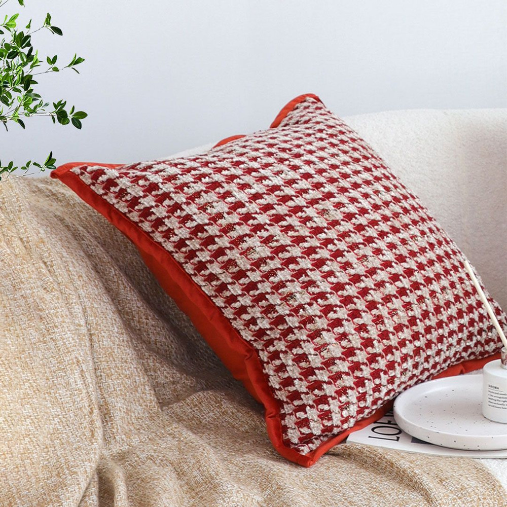 SOGA 45cm Cozy Chic Houndstooth Pillowcase 5