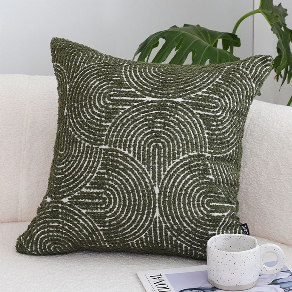 SOGA 45cm Modern Boho Green Tufted Pillowcase 5