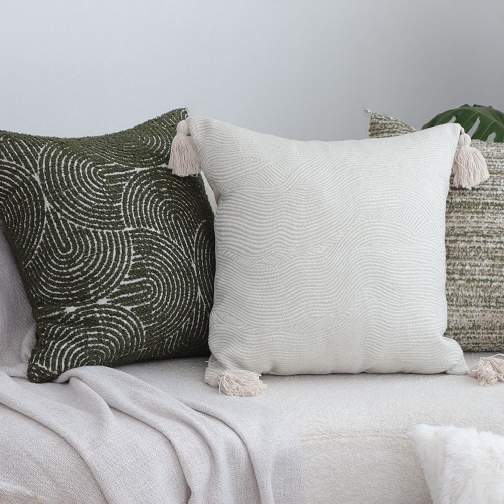 SOGA 45cm Minimalist Cream Tassel Pillowcase With Tassels 6