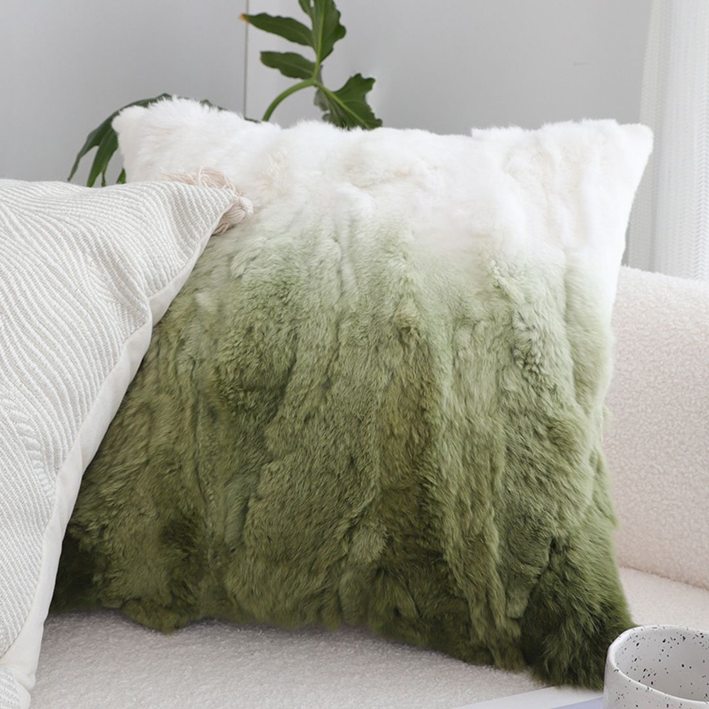 SOGA 45cm Ombre Faux Fur Pillowcase 6