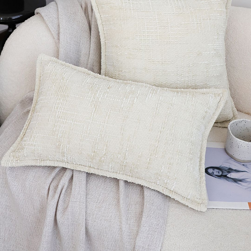 SOGA 30X50cm Elegant Cream Lumbar Pillowcase 2