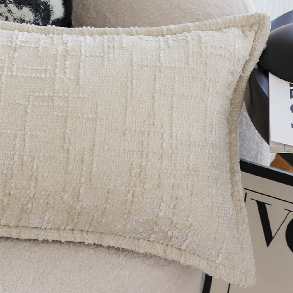 SOGA 30X50cm Elegant Cream Lumbar Pillowcase 4