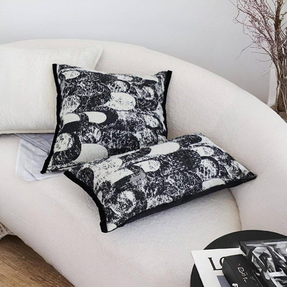 SOGA 30X50cm Modern Black White Abstract Lumbar Pillowcase 3
