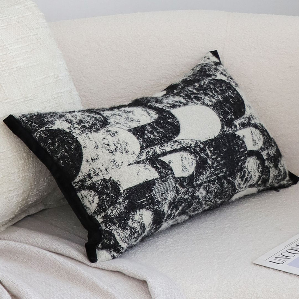 SOGA 30X50cm Modern Black White Abstract Lumbar Pillowcase 4