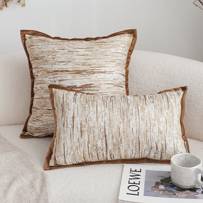 SOGA 30X50cm Neutral WoodTexture Pillowcase 2