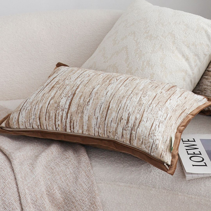 SOGA 30X50cm Neutral WoodTexture Pillowcase 4
