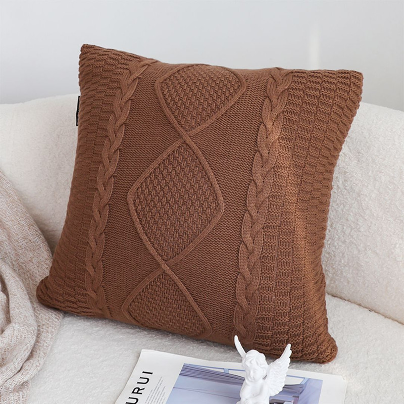 SOGA 45cm Sohobo Rectangle Knitted Cushion Cover With Boho Fringe 0