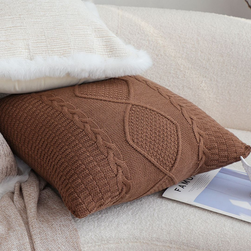 SOGA 45cm Sohobo Rectangle Knitted Cushion Cover With Boho Fringe 6