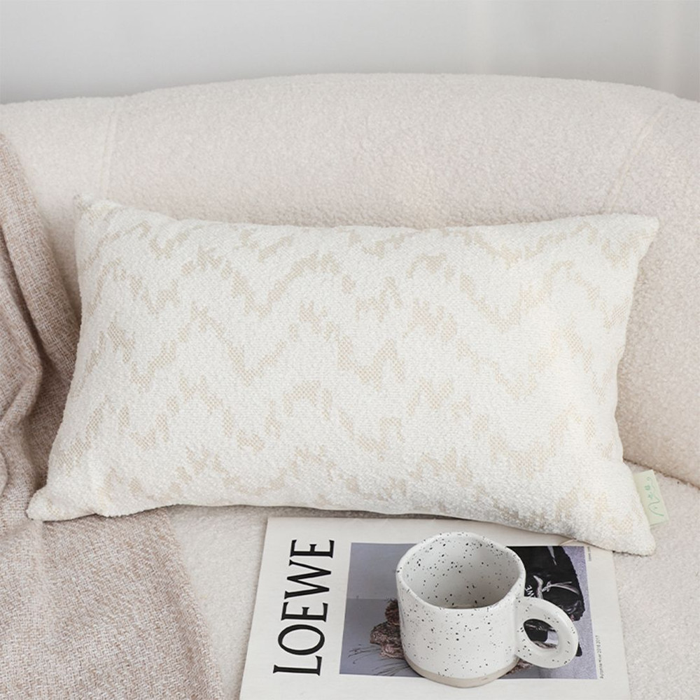 SOGA 30x50cm Long Rectangular Chevron Embroidered Lumbar Cushion Cover 0