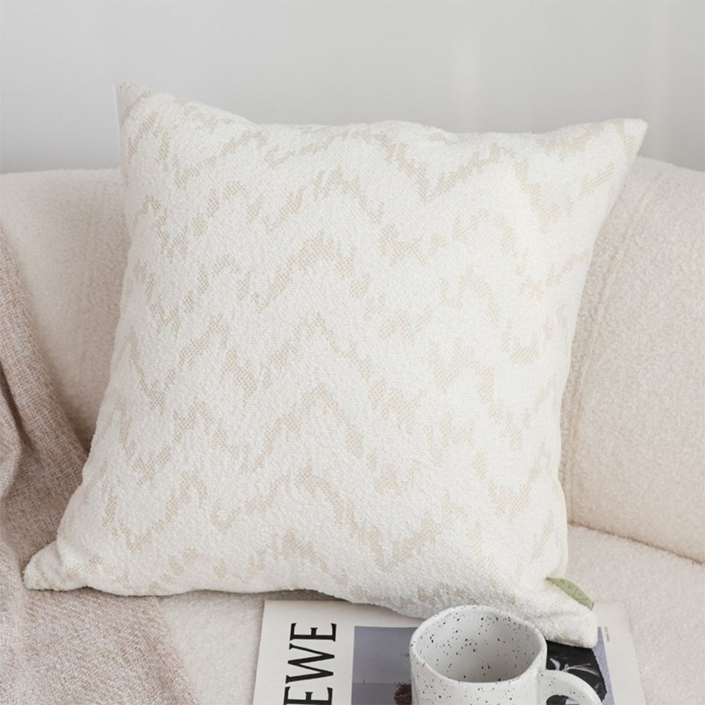 SOGA 45cm Cream Chevron Embroidered Pillowcase 0