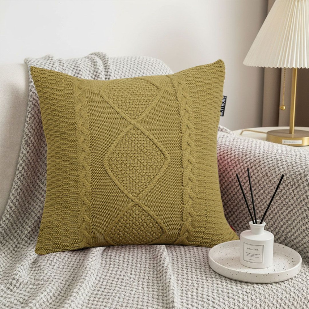 SOGA 45cm Retro Twisted Vine Rhombus Pillowcase 6