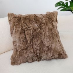 soga 45cm luxefur plush brown pillowcase