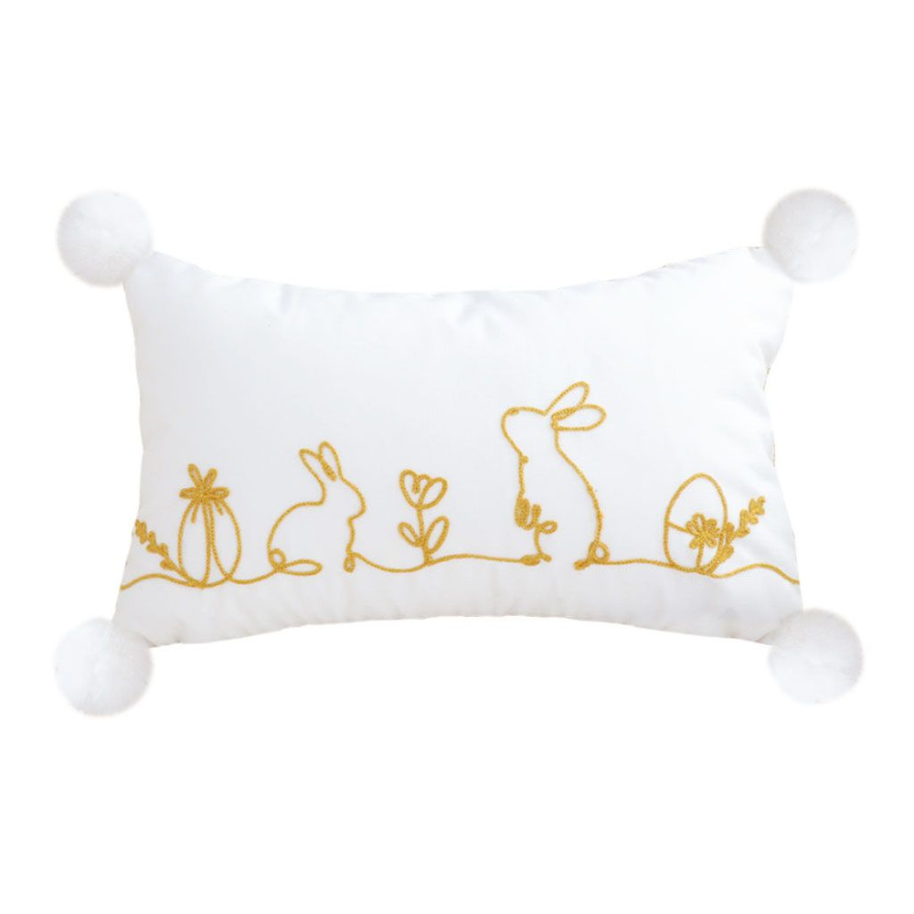 SOGA 30x50cm Whimsical Bunny Embroidered Pillowcase 1
