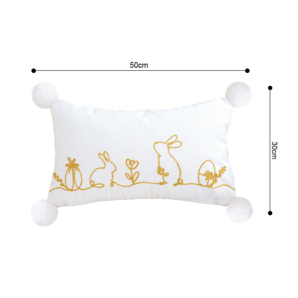 SOGA 30x50cm Whimsical Bunny Embroidered Pillowcase 4