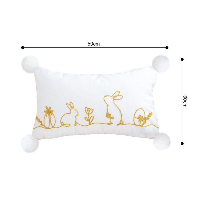 SOGA 30x50cm Whimsical Bunny Embroidered Pillowcase 4
