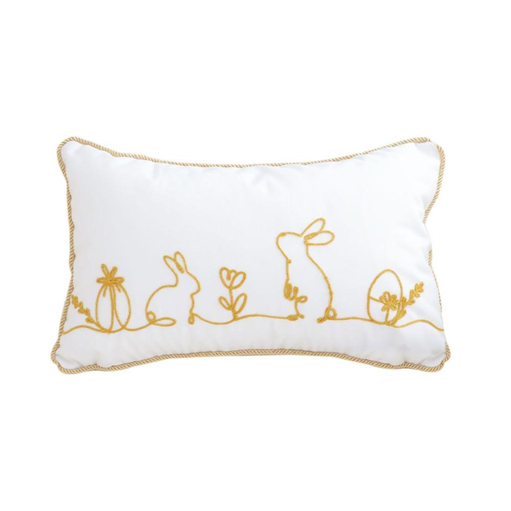 SOGA 30x50cm Elegant White Easter Embroidered Pillowcases 1