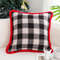 SOGA 45cm CozyFest Square Buffalo Plaid Fleece Pillowcase 0