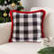 SOGA 45cm CozyFest Square Buffalo Plaid Fleece Pillowcase 1