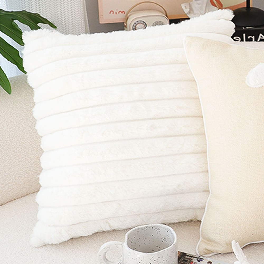 SOGA 45cm Elegant White Textured Pillowcase 3