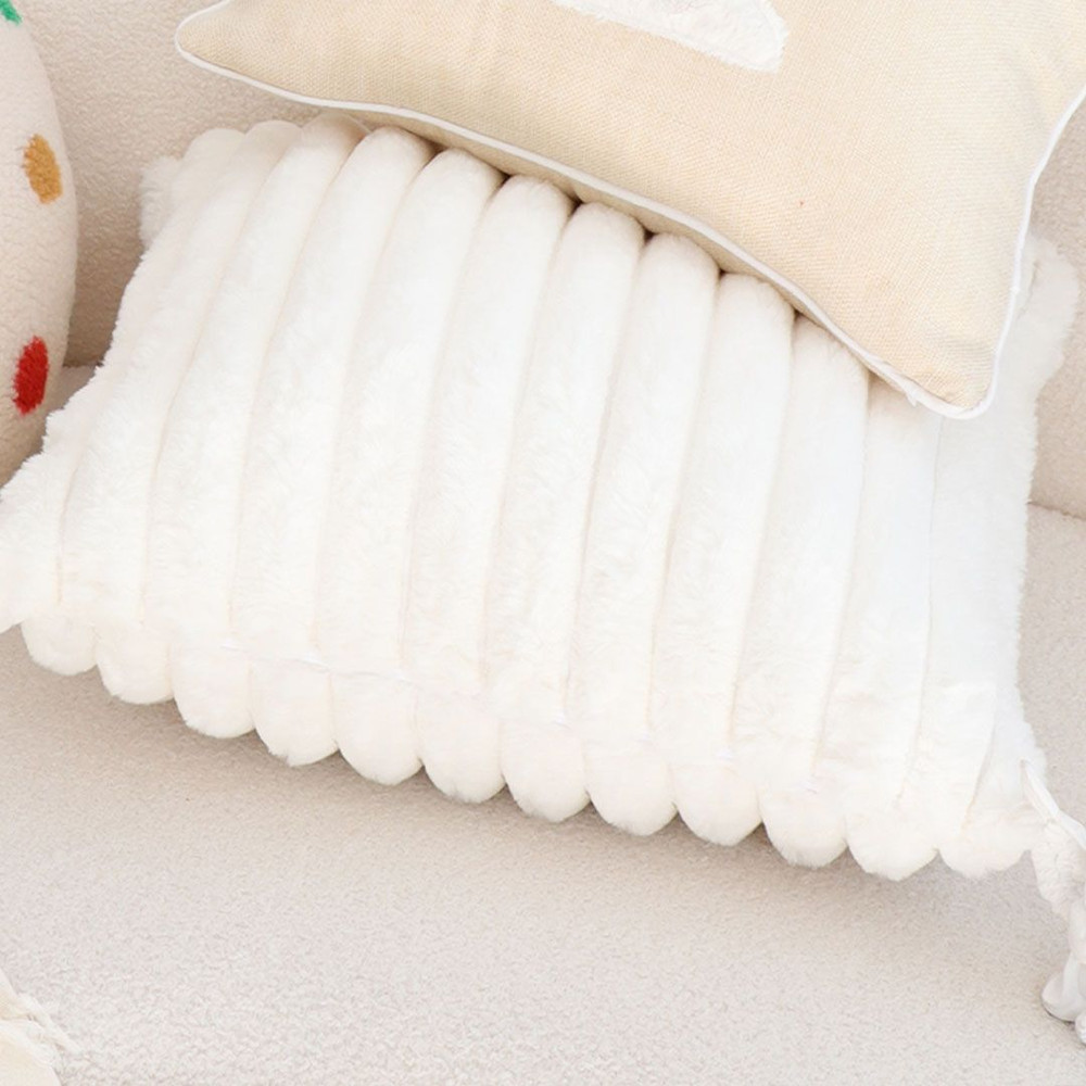 SOGA 45cm Elegant White Textured Pillowcase 6