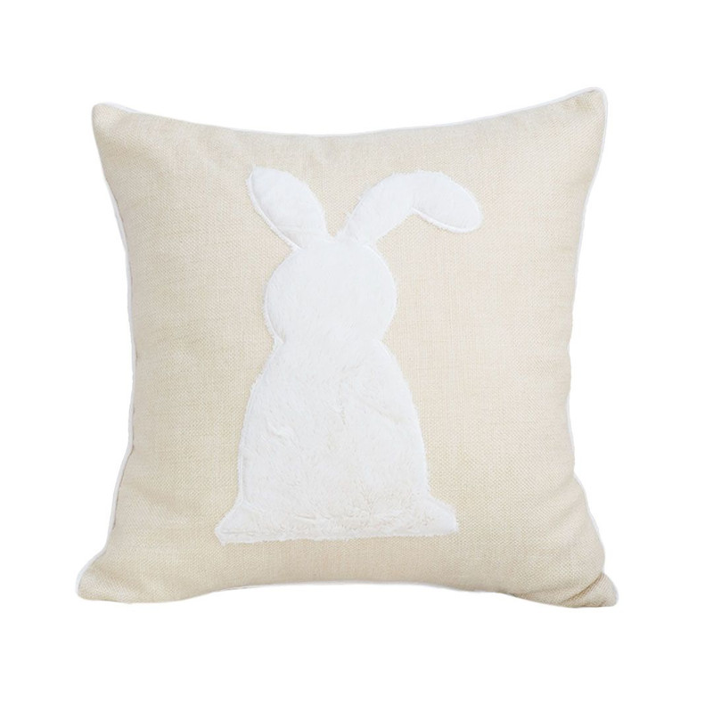 SOGA 45cm Minimalist Bunny Silhouette Decorative Pillowcase 1