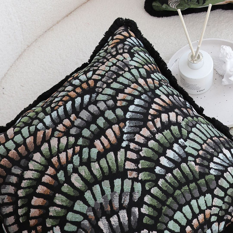 SOGA 45cm Regal Peacock Jacquard Pillow Cover 6