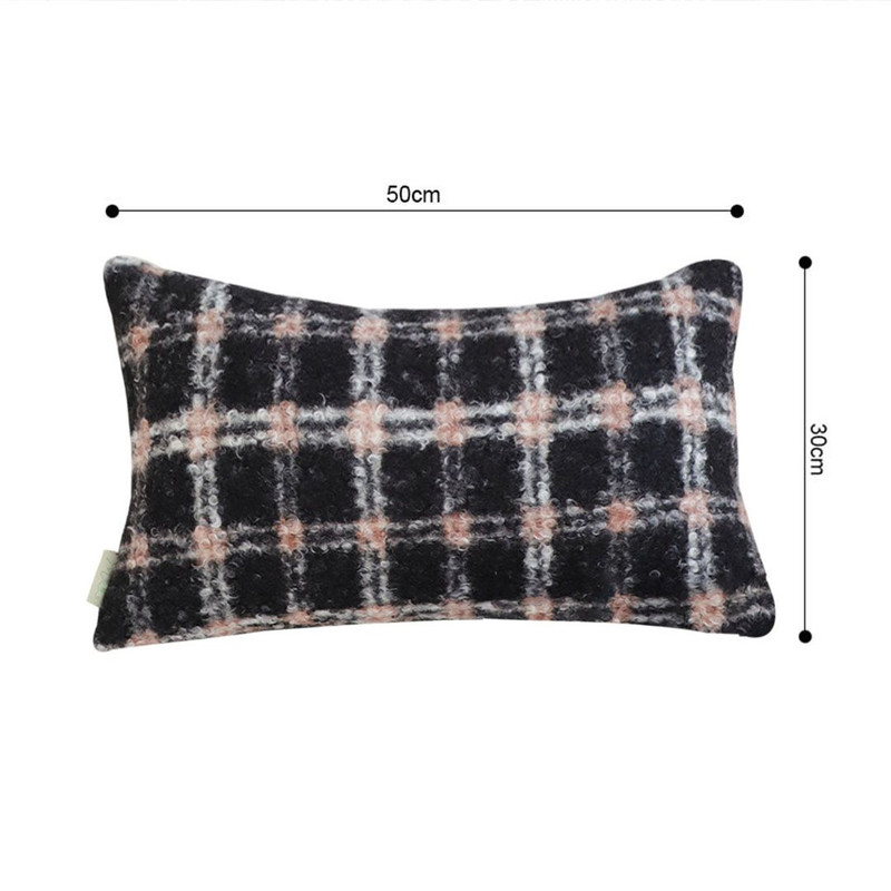 SOGA 30x50cm Cozy Plaid Checkered Pillowcase 4