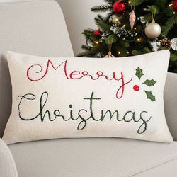 soga 45cm christmas pine leaf lambskin waist pillowcase