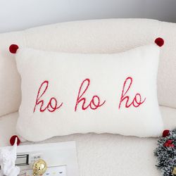 soga 45cm ho ho ho sherpa christmas pillowcase