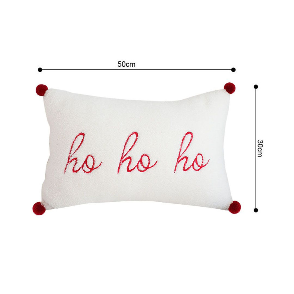 SOGA 45cm Ho Ho Ho Sherpa Christmas Pillowcase 4
