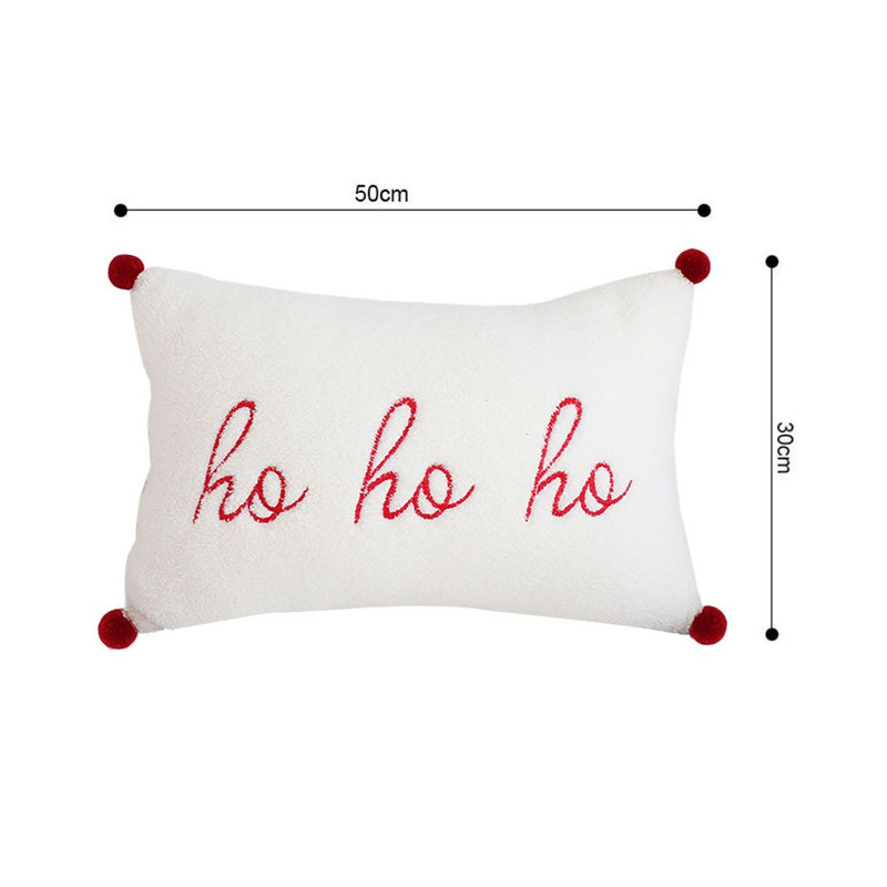 SOGA 45cm Ho Ho Ho Sherpa Christmas Pillowcase 4