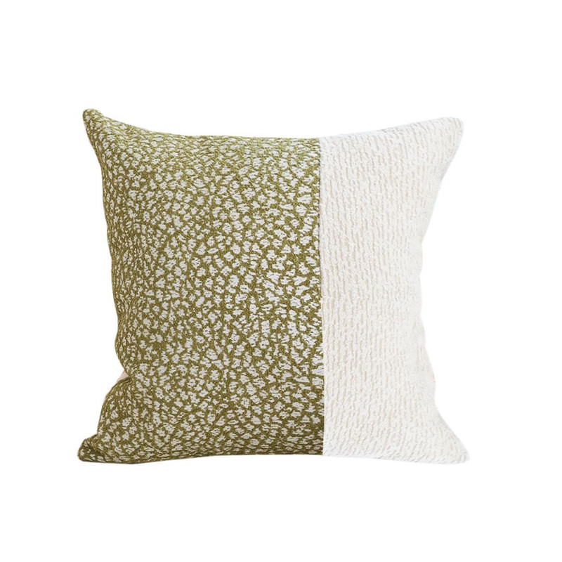 SOGA 45cm Elegant Textured Pillowcase Modern Green Cream Accent 1