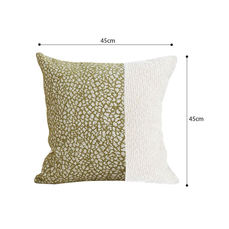 SOGA 45cm Elegant Textured Pillowcase Modern Green Cream Accent 4