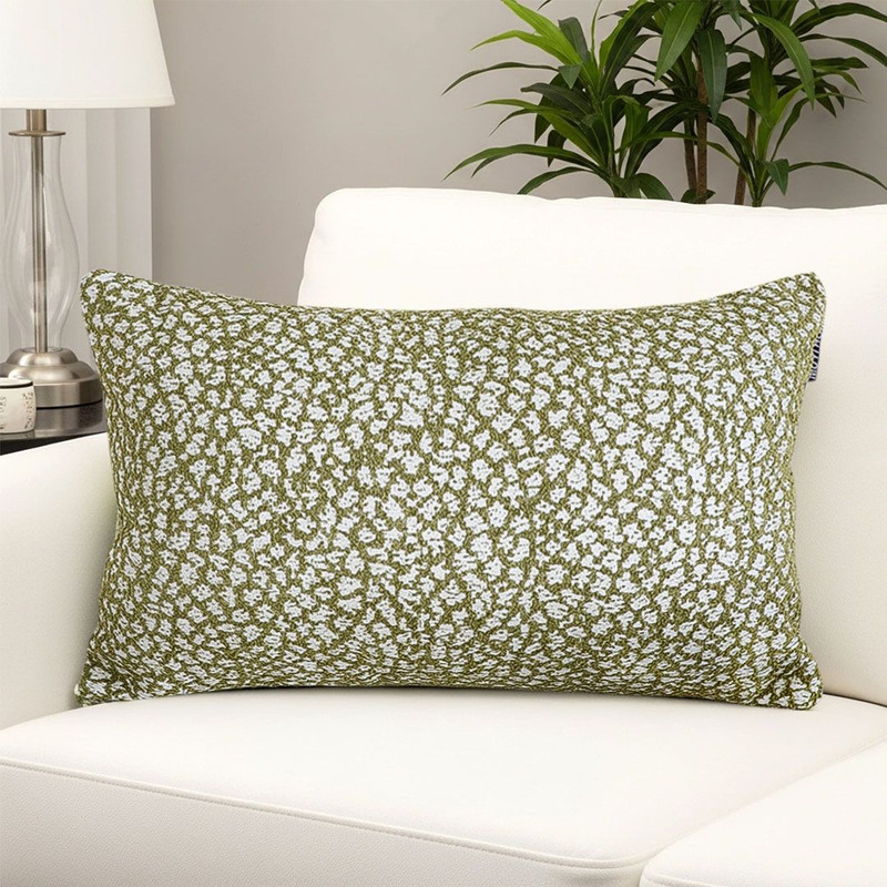 SOGA 30x50cm Rectangular Textured Pillowcase Olive Green Accent 2