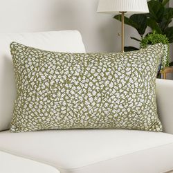 soga 30x50cm rectangular textured pillowcase – olive green accent