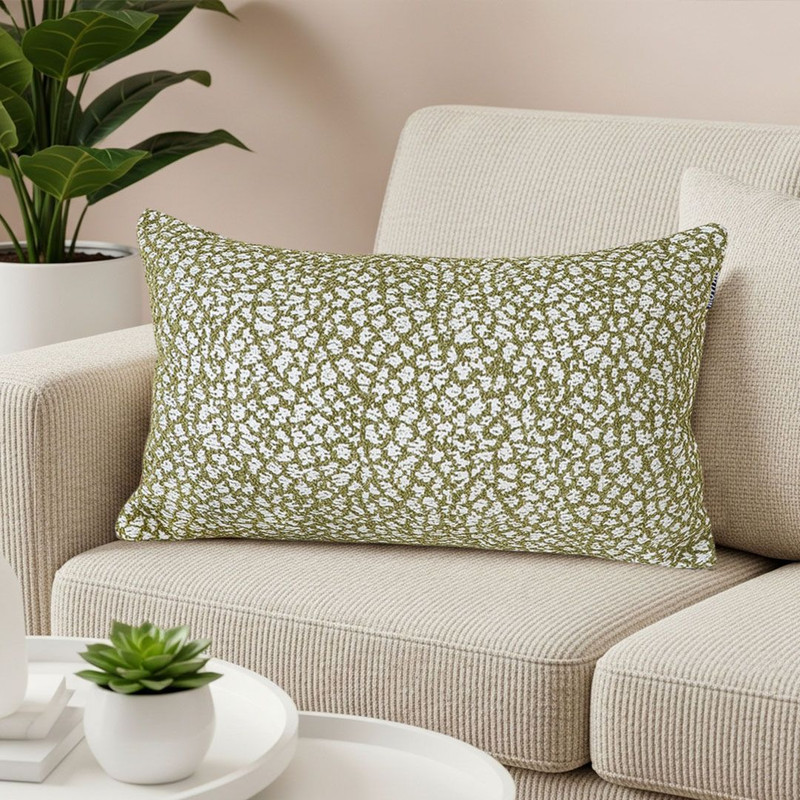 SOGA 30x50cm Rectangular Textured Pillowcase Olive Green Accent 3