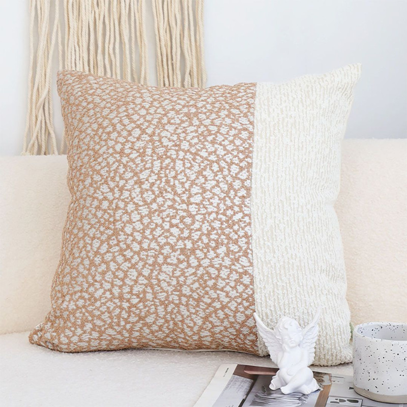 SOGA 45cm Chic Ivory  Gold Textured Pillowcase 0