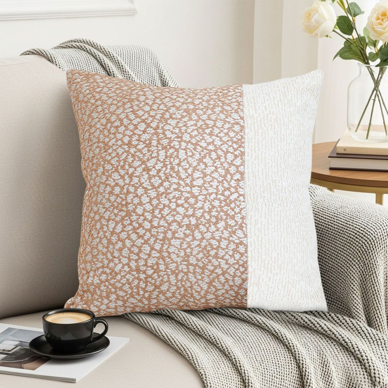 SOGA 45cm Chic Ivory  Gold Textured Pillowcase 2