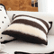 SOGA 45cm Cozy Brown Cream Striped Boucle Square Pillowcase 6
