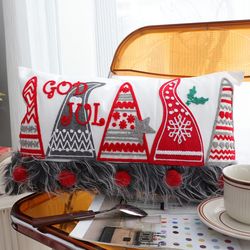 soga 30x50cm white christmas rectangular pillowcase with design