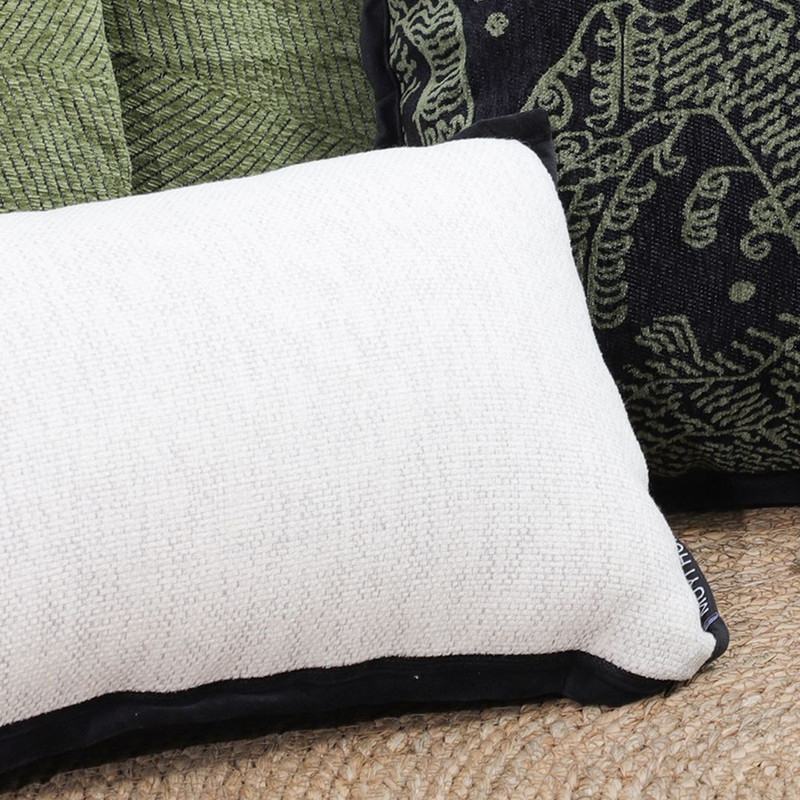 SOGA 30x50cm Olive Green Minimalist Lumbar Pillowcase With Black Trim 6