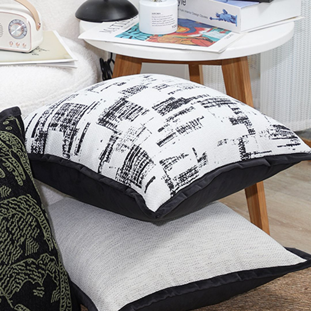 SOGA 45cm Modern Monochrome Grid Pillowcase 2