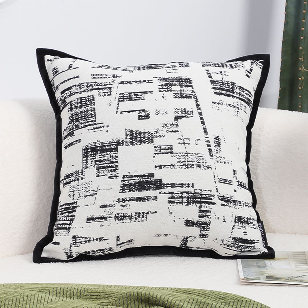 SOGA 45cm Modern Monochrome Grid Pillowcase 0