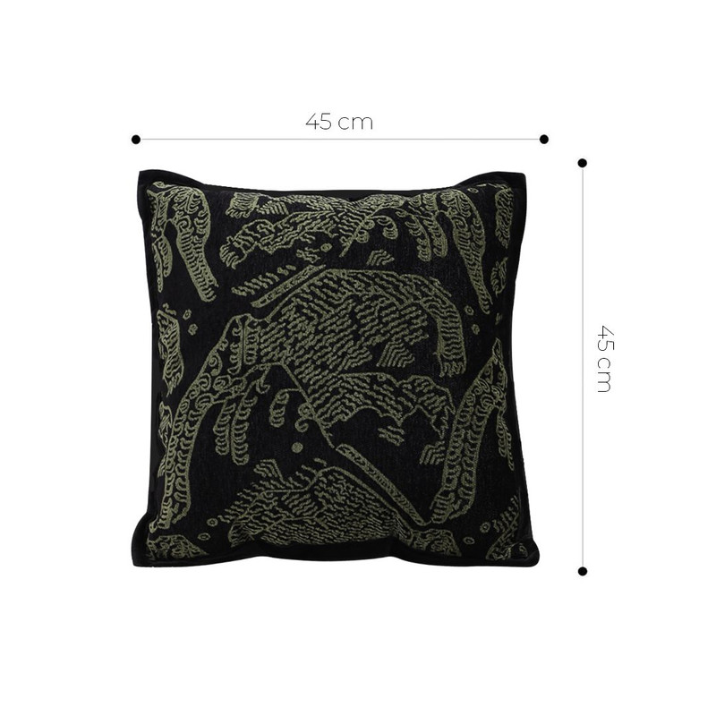 SOGA 45cm NatureInspired Midnight Green Embroidered Pillowcase 5